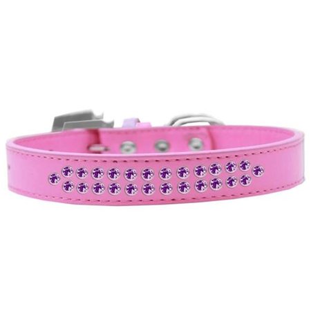 UNCONDITIONAL LOVE Two Row Purple Crystal Dog CollarBright Pink Size 12 UN811420